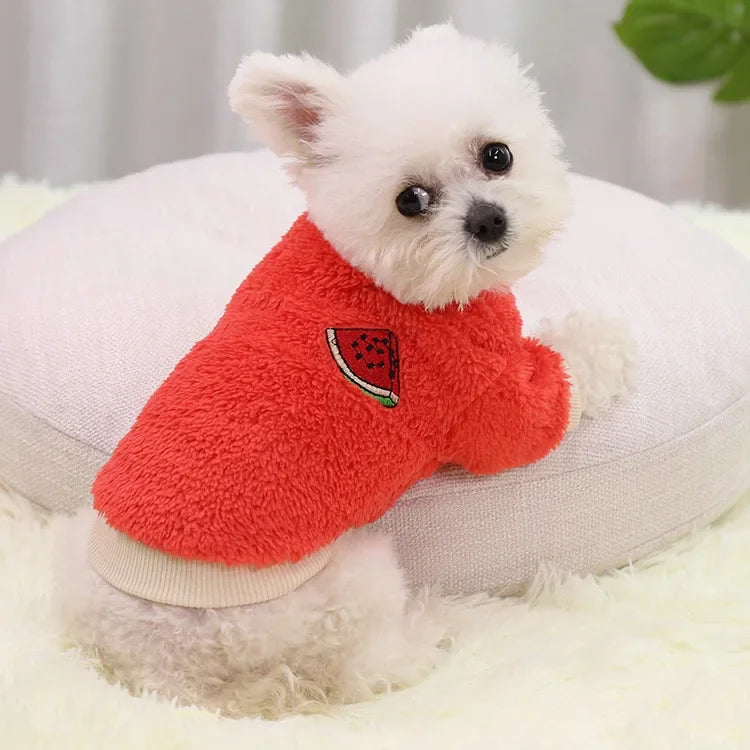 Playful Fleece Hoodie Coat for Small Dogs and Chihuahuas
