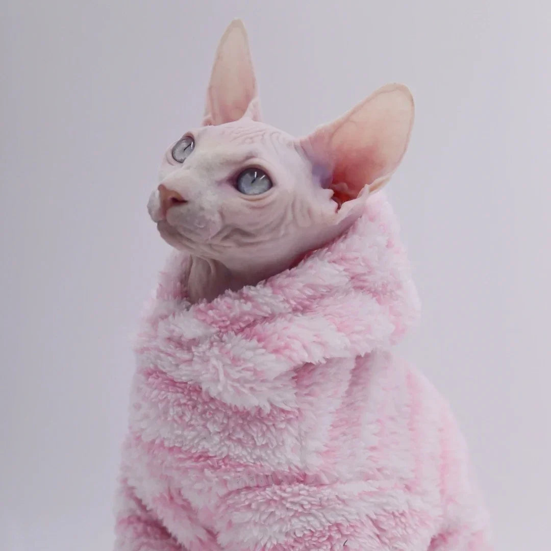 Double-Sided Fluffy Winter Jacket for Sphynx Cats