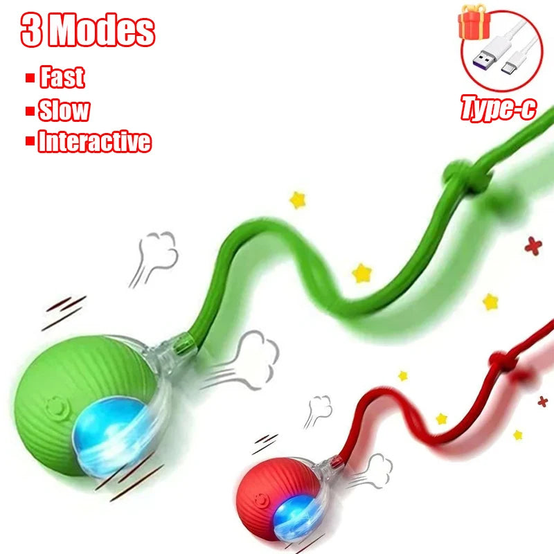 Rechargeable Faux Tail Smart Ball Cat Toy