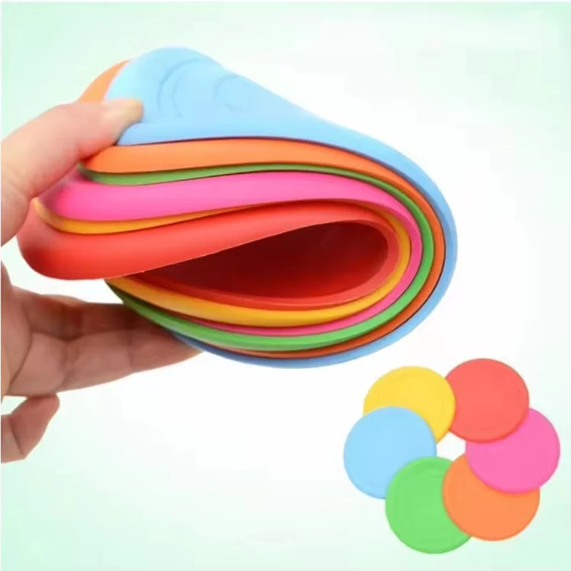Chew-Resistant Soft Rubber Dog Frisbee for Fetch Training