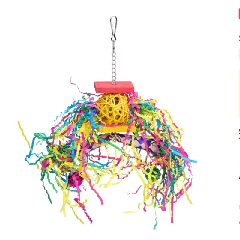 Colorful Parrot Biting and Foraging Toy Set