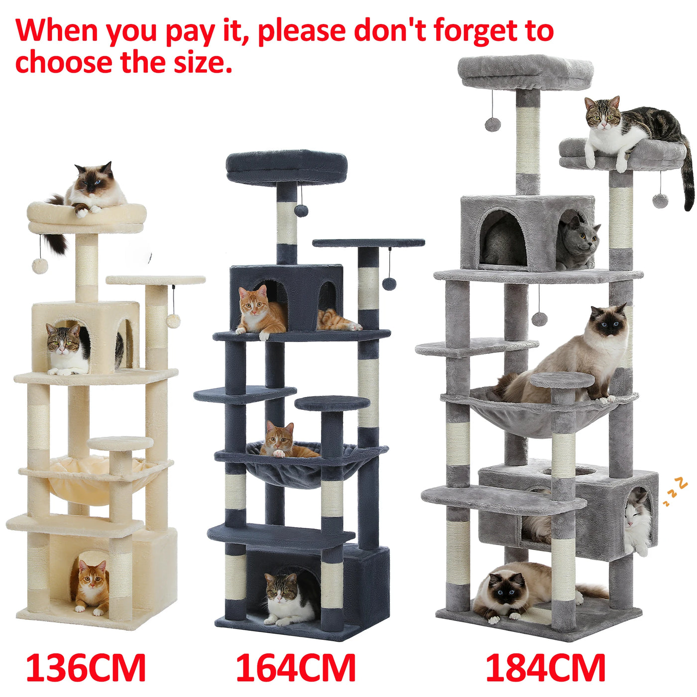 Large Multi-Level Cat Tree with Sisal Scratching Posts