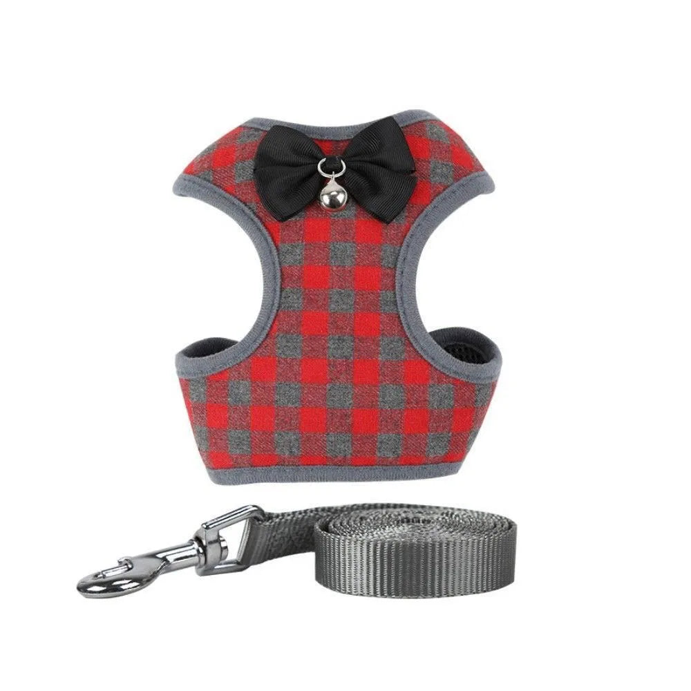 Bowknot Mesh Harness and Leash Set for Small Dogs and Cats
