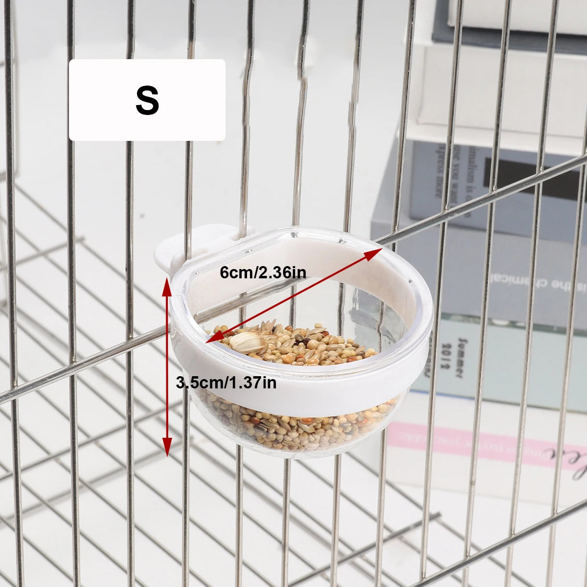 Detachable Transparent Bird Feeding Bowl for Cages