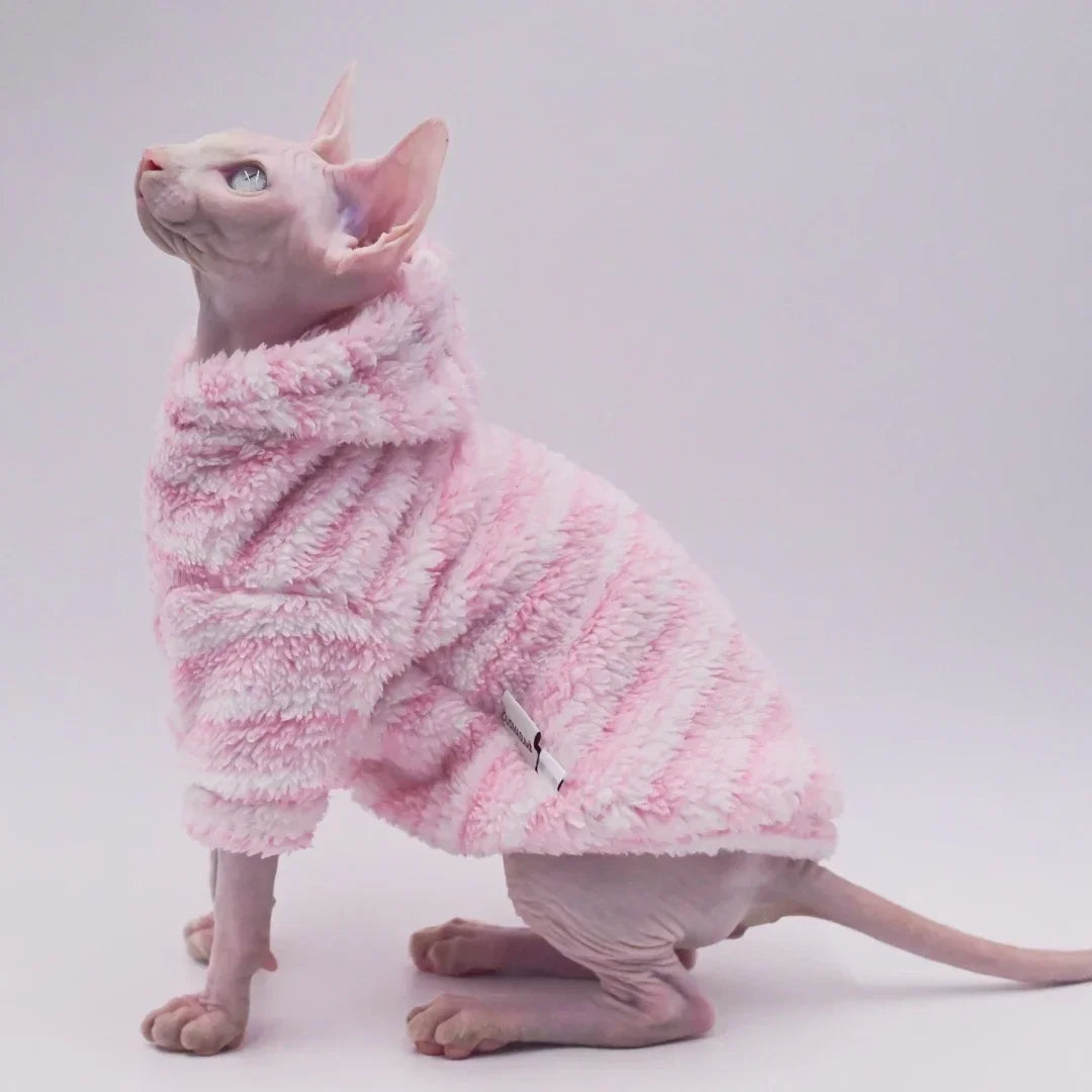 Double-Sided Fluffy Winter Jacket for Sphynx Cats