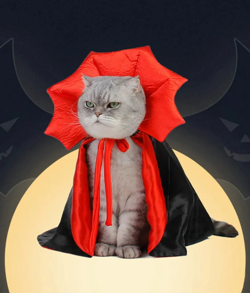 Vampire Cloak Halloween Costume for Cats and Small Dogs