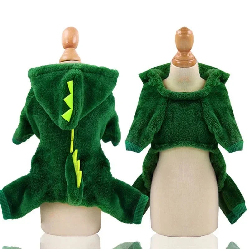 Dinosaur Fleece Hoodie Costume for Cats and Small Dogs
